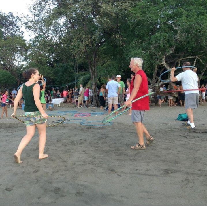 Hula Hooping at the SalveMonos Playa Hermosa drumming circle 2014